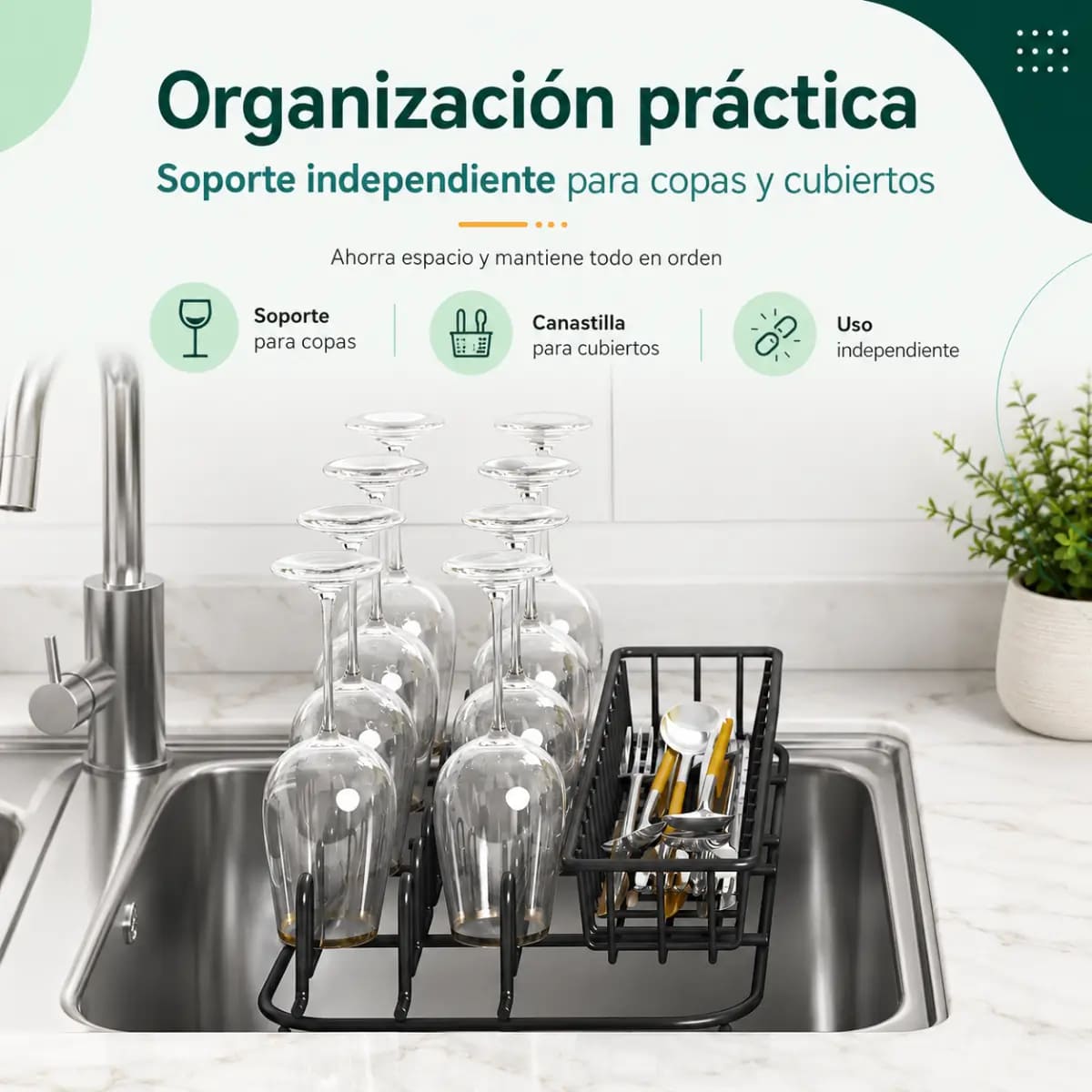 ESCURRIDOR DE PLATOS EXTENSIBLE 1 NIVEL NEGRO SMART - 3