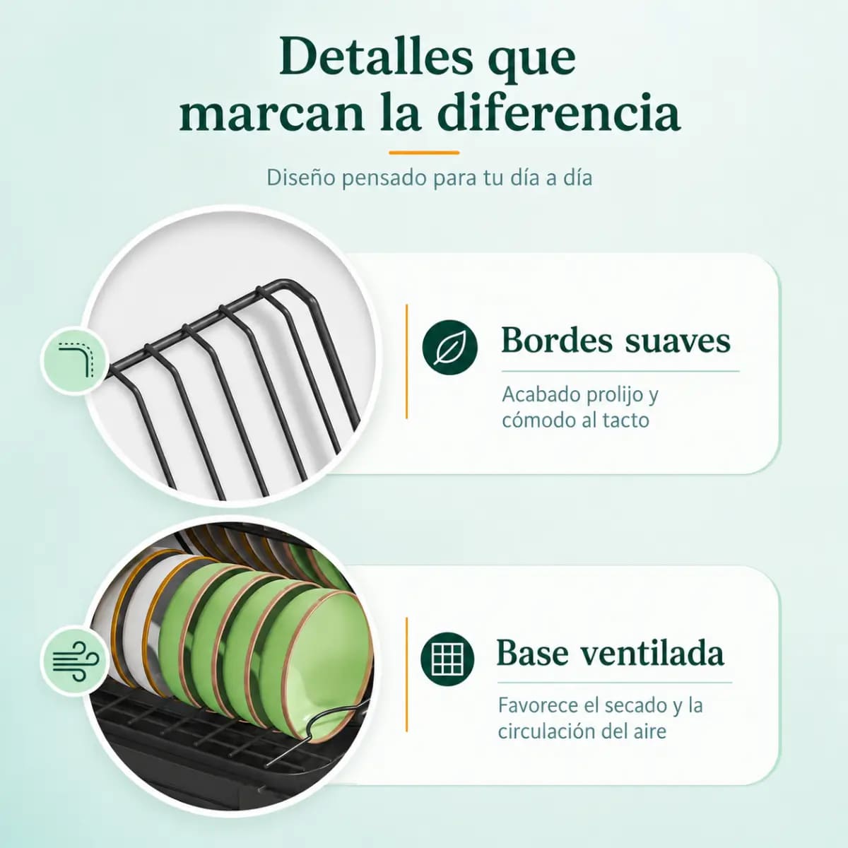 ESCURRIDOR DE PLATOS EXTENSIBLE 1 NIVEL NEGRO SMART - 5