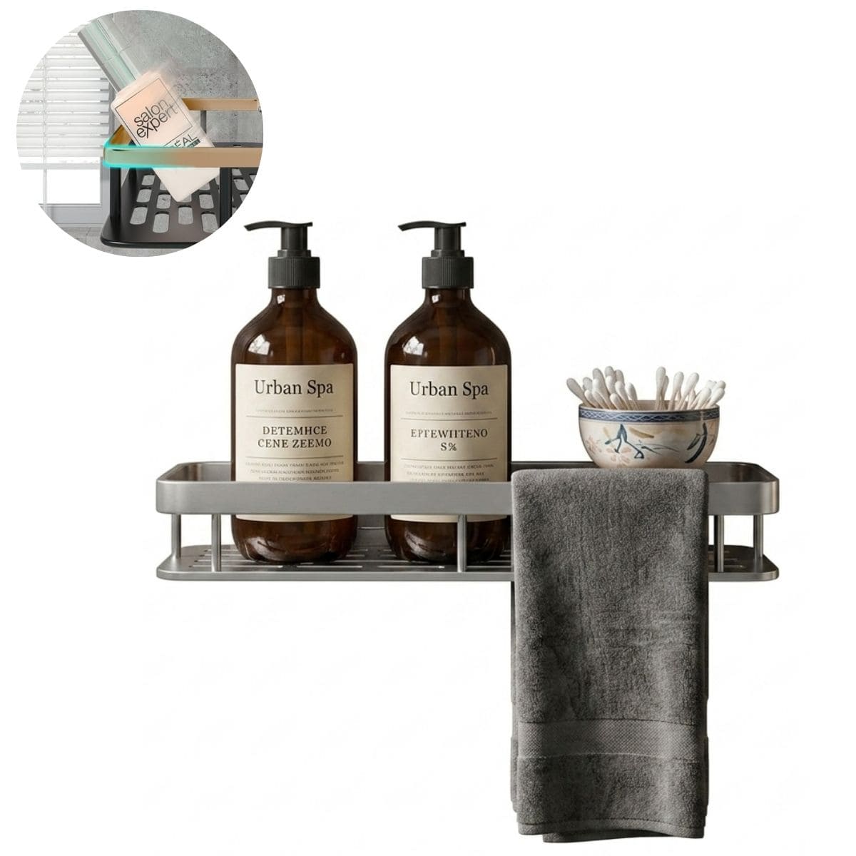 REPISA ORGANIZADORA DE ALUMINIO PARA BAÑO PINPIN PLATEADO - 1