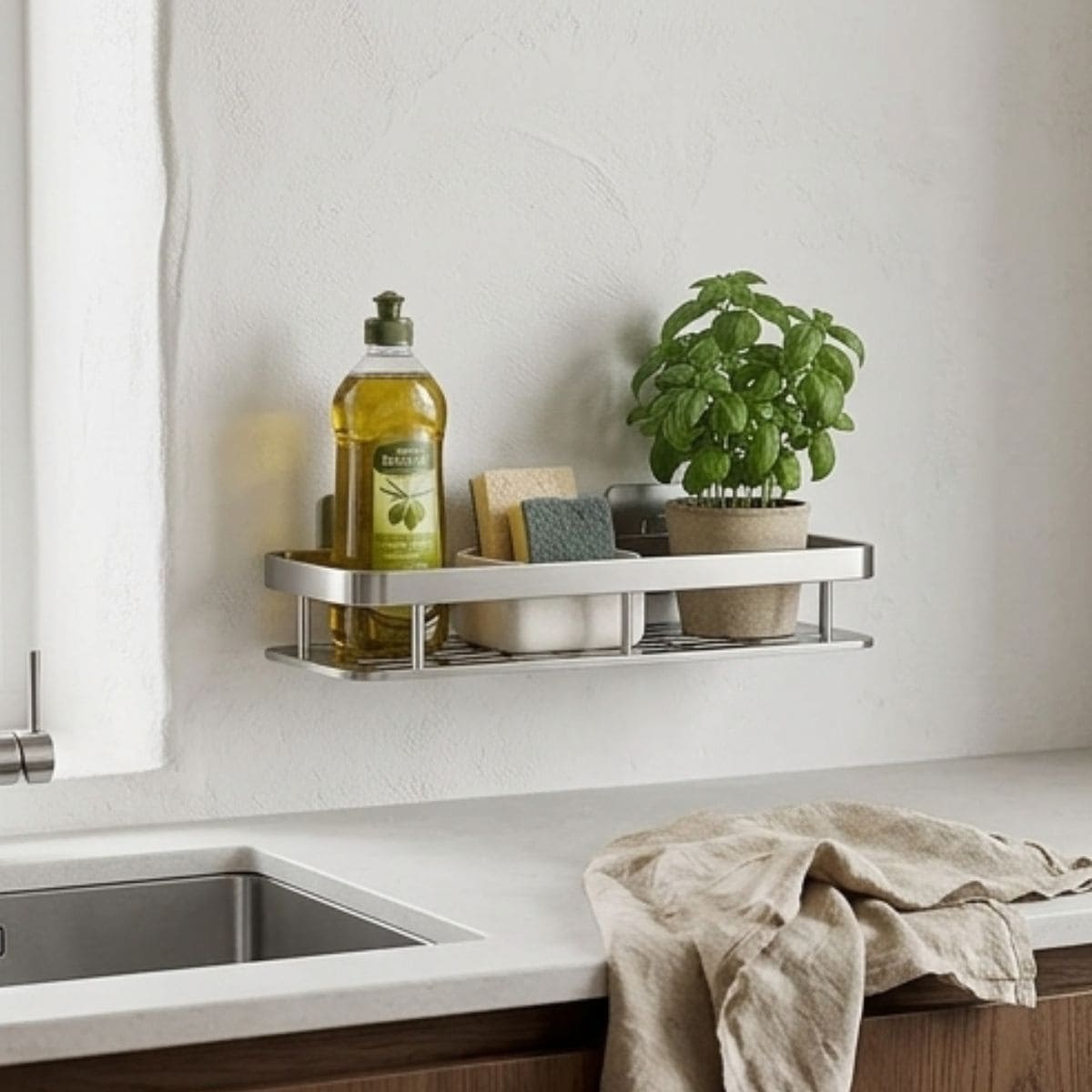 REPISA ORGANIZADORA DE ALUMINIO PARA BAÑO PINPIN PLATEADO - 3
