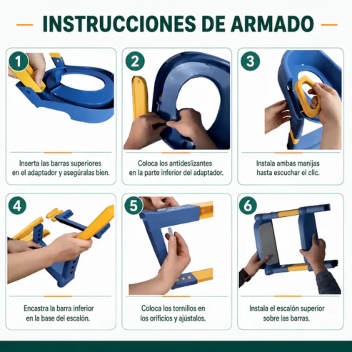 ESCALERA DE BAÑO PARA ENTRENAMIENTO INFANTIL BD106 AZUL - 6