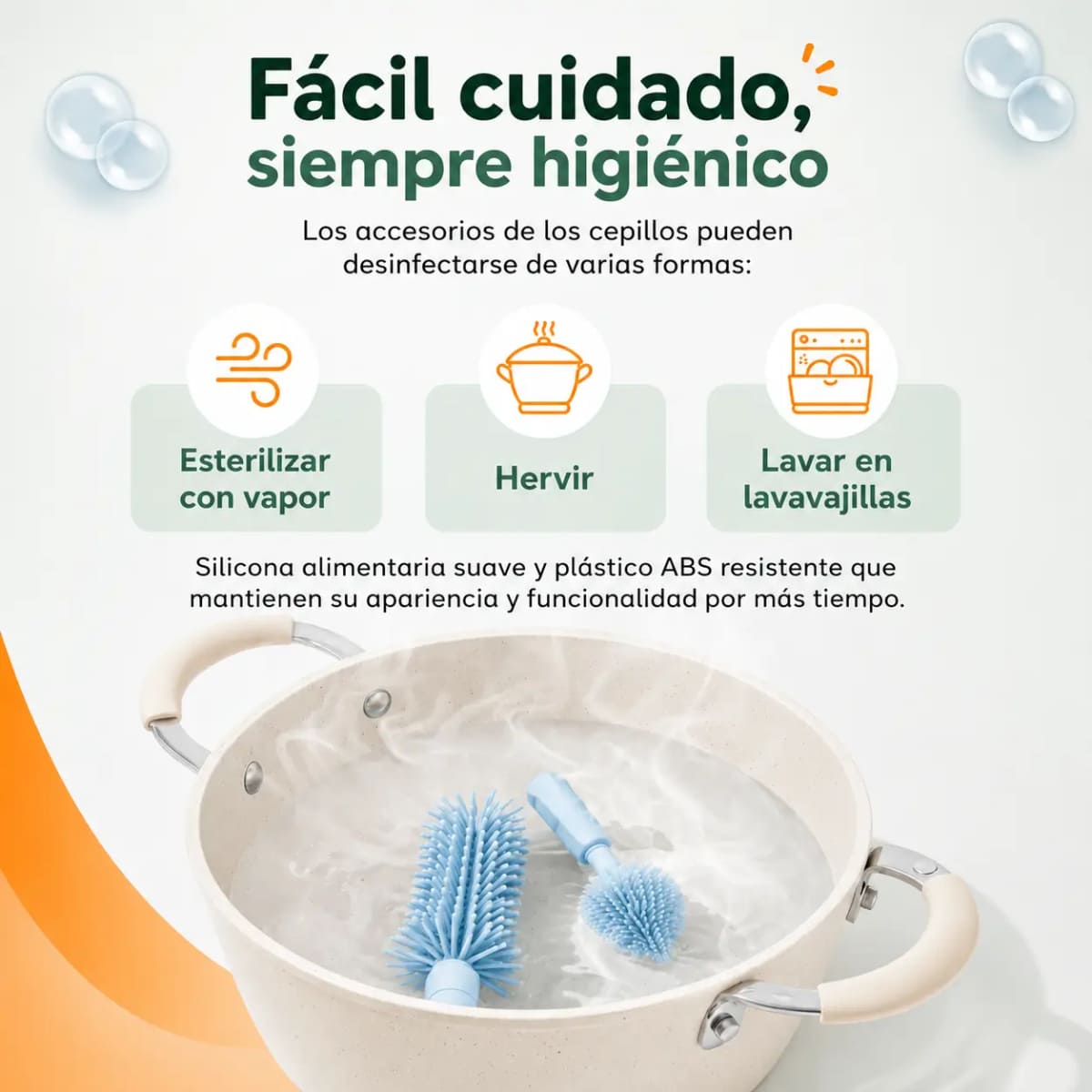 SET DE CEPILLOS PARA BIBERÓN PORTÁTIL NUBI CELESTE - 5
