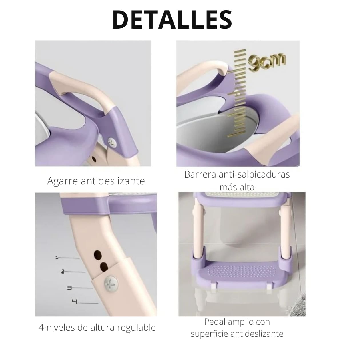 ESCALERA DE BAÑO CON BACÍN INFANTIL PLEGABLE BD103 ROSA - 4