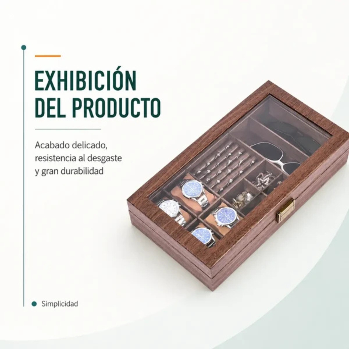 PORTA RELOJES 4 EN 1 CON TAPA TRANSPARENTE K772 - 7