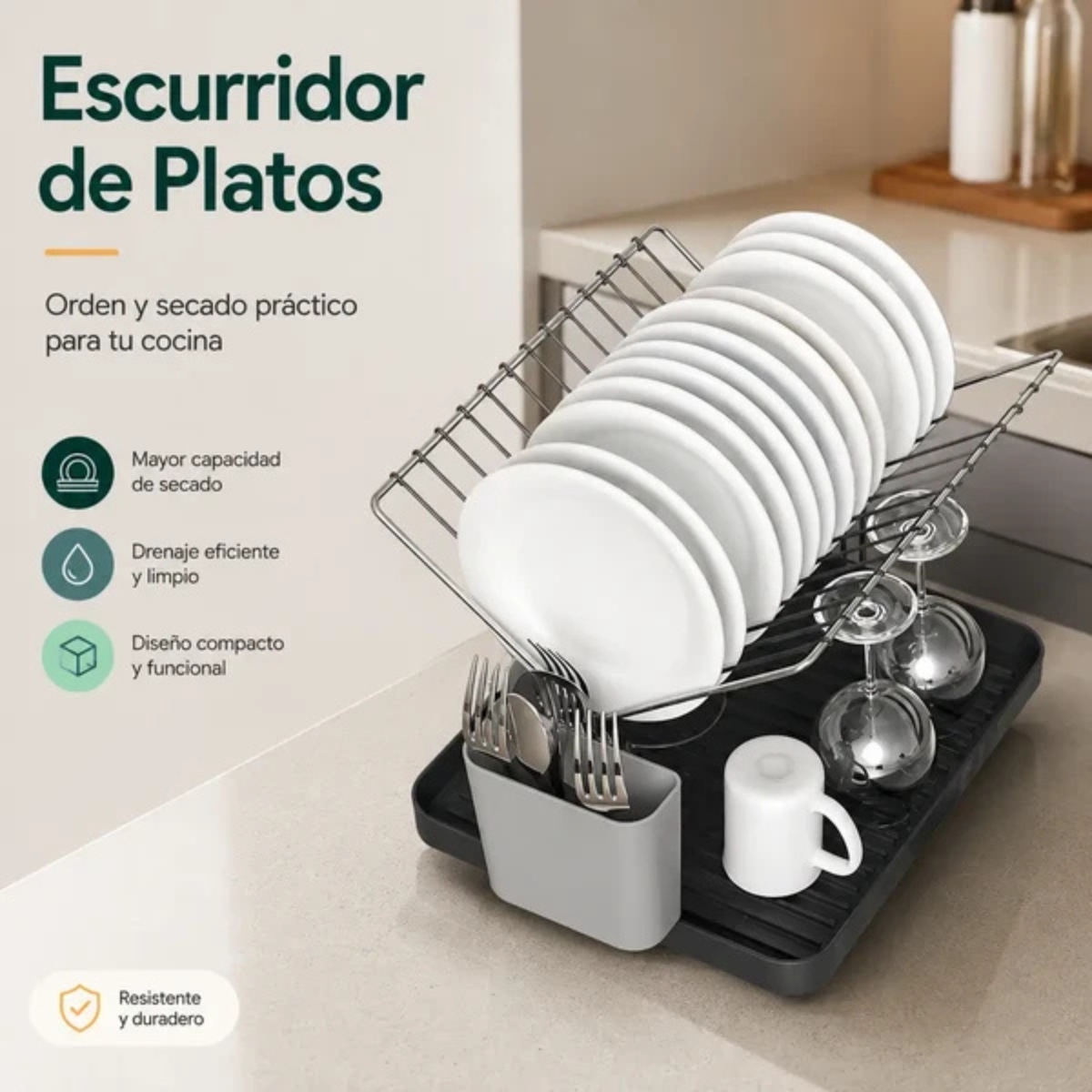 ESCURRIDOR DE PLATOS DE 2 NIVELES ANDREA - 6