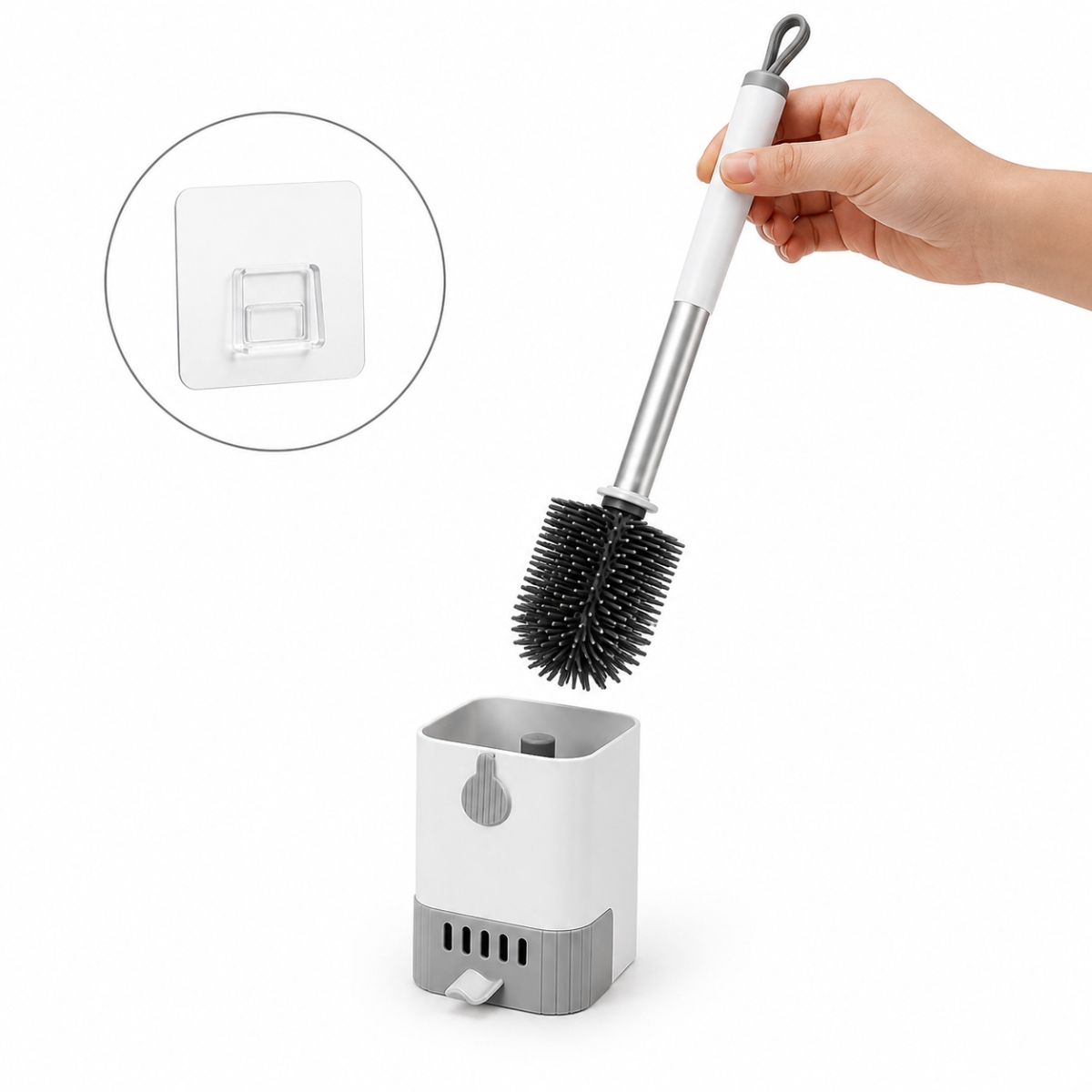 ESCOBILLA PARA INODORO KLIN CON CERDAS DE SILICONA - 1