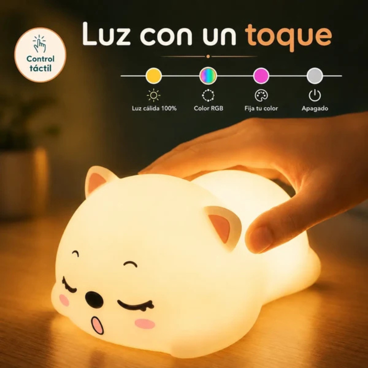 LÁMPARA DE SILICONA MODELO GATO - 3