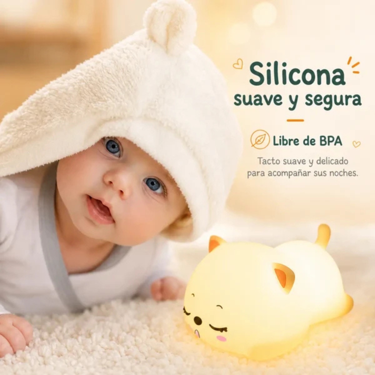 LÁMPARA DE SILICONA MODELO GATO - 4