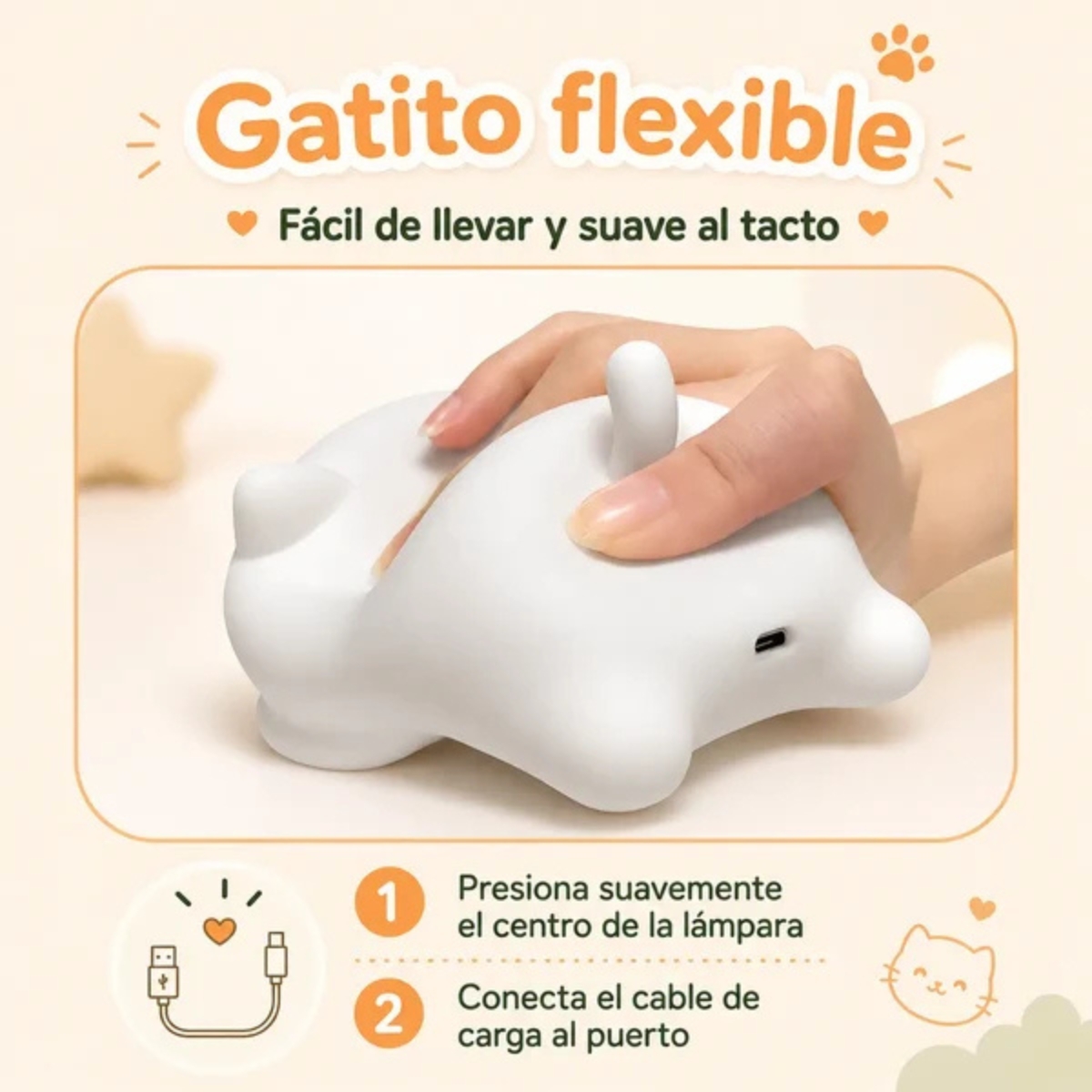 LÁMPARA DE SILICONA MODELO GATO - 6