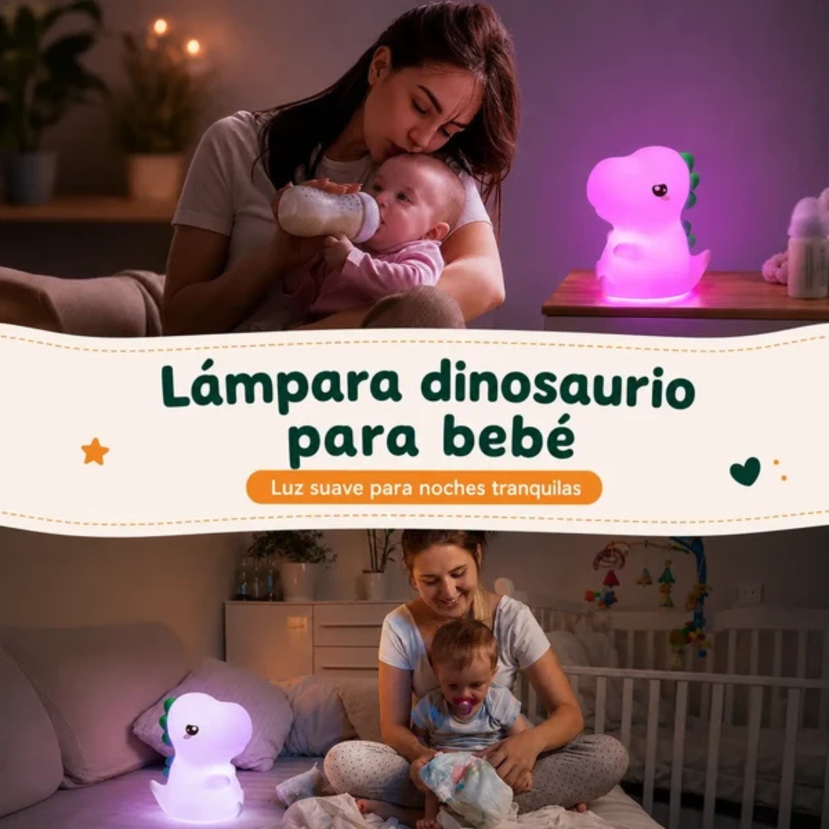 LÁMPARA DE SILICONA MODELO DINOSAURIO - 5