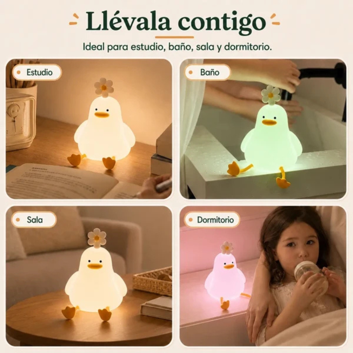 LÁMPARA DE SILICONA MODELO PATO FLOR - 6