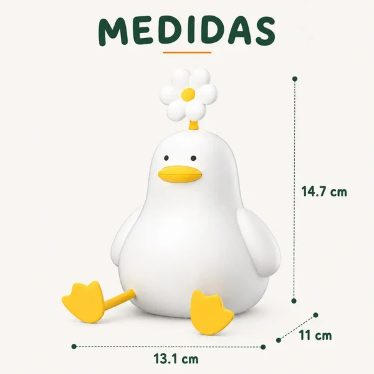 LÁMPARA DE SILICONA MODELO PATO FLOR - 7