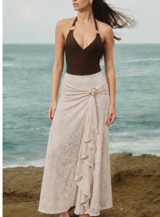 SALIDA DE PLAYA FIJI SWIM CHIARA BEIGE SKIRT - 1