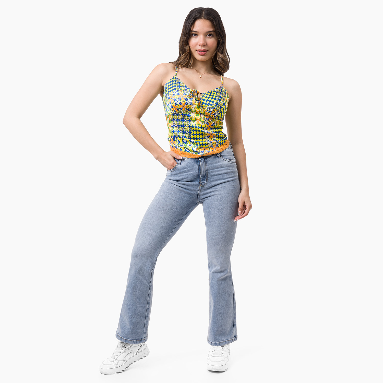 BLUSA SIN MANGAS SATÉN MUJER GZUCK MULTICOLOR SATEN CHARLBI - 2