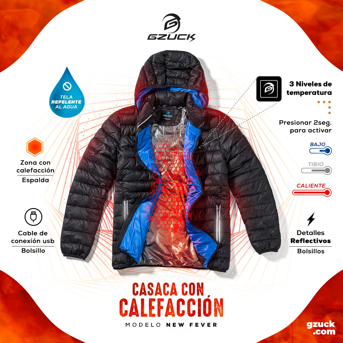 CASACA TAFETA HOMBRE GZUCK NEW FEVER II - 5