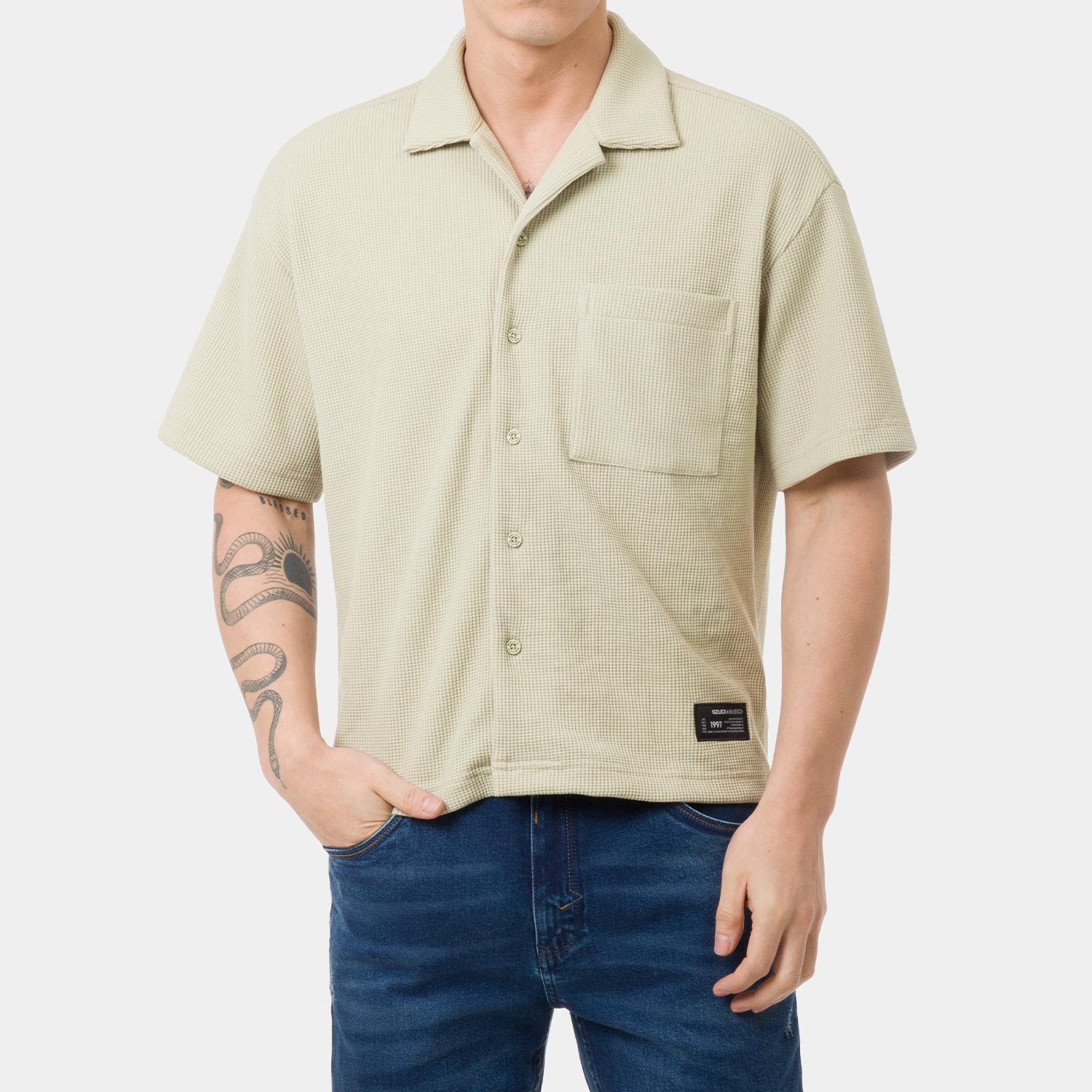 CAMISA WAFLE HOMBRE GZUCK KUTZON - 1