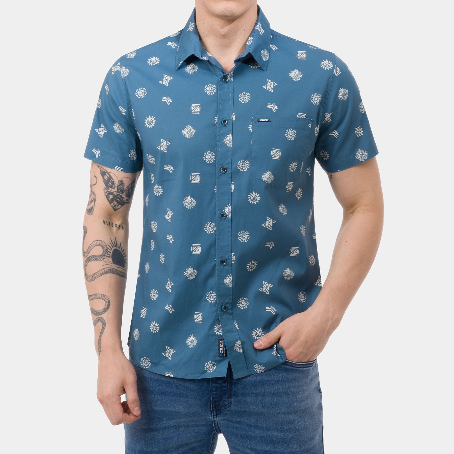 CAMISA POPELINA STRETCH HOMBRE GZUCK CULTURAL ICONS - 1