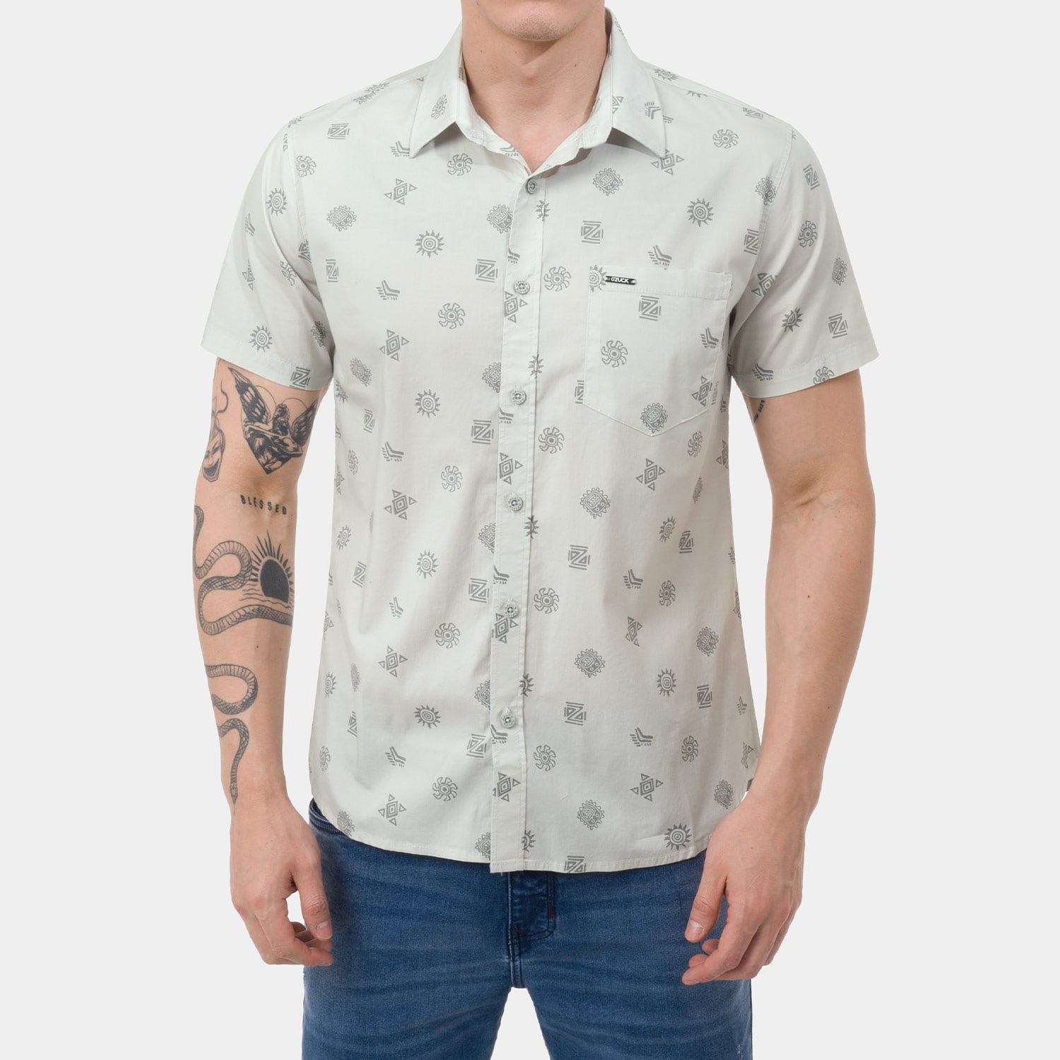 CAMISA POPELINA STRETCH HOMBRE GZUCK CULTURAL ICONS - 1