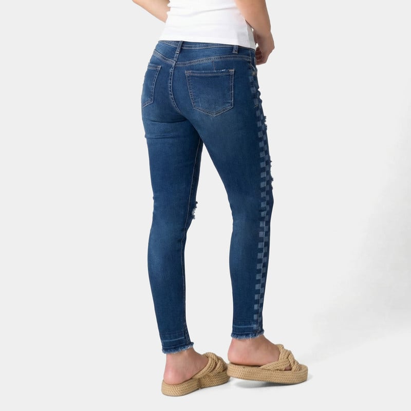 PANTALON MODA MURANA SQUARES DENIM STRETCH MUJER - 3