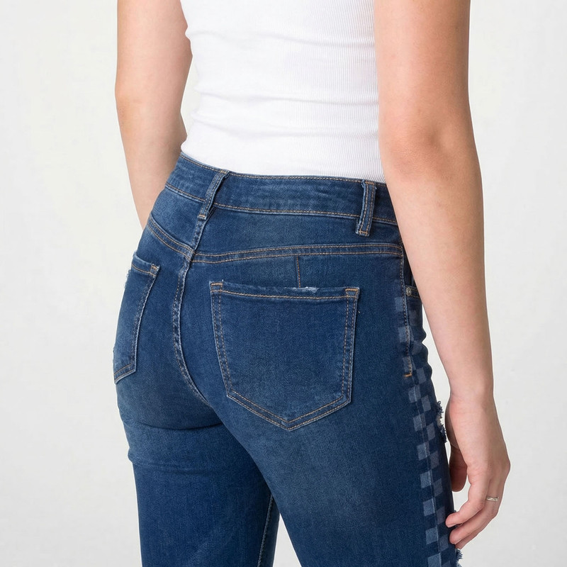PANTALON MODA MURANA SQUARES DENIM STRETCH MUJER - 5