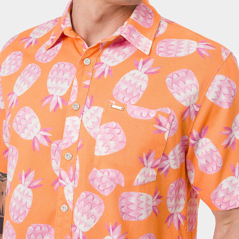 CAMISA MODA VERAO PRINT POPELINA HOMBRE - 3