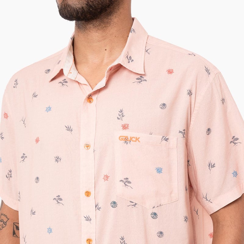 CAMISA MODA PRINT LEAVS POPELINA HOMBRE - 4