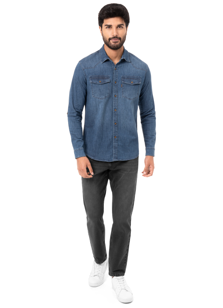 CAMISA MODA DENIM CABALLERO YAXTEM - 5