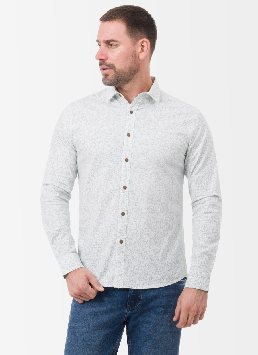 CAMISA CLASICO POPELINA STRETCH CABALLERO LUISER 0011 ML - 1