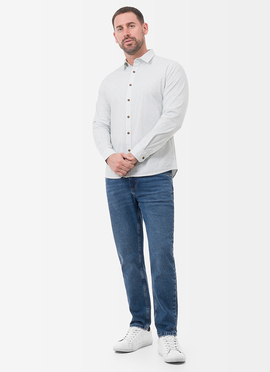 CAMISA CLASICO POPELINA STRETCH CABALLERO LUISER 0011 ML - 2