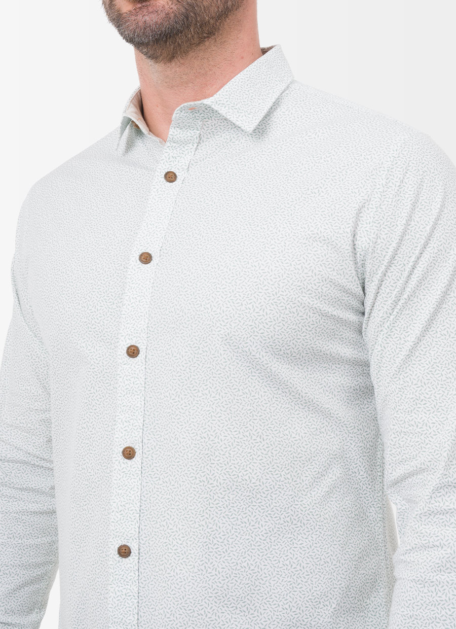 CAMISA CLASICO POPELINA STRETCH CABALLERO LUISER 0011 ML - 4