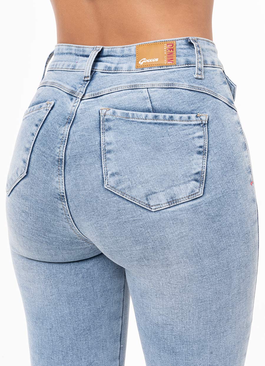 PANTALÓN JEAN PITILLO DENIM STRETCH MUJER GOCCOS CESCA - 5