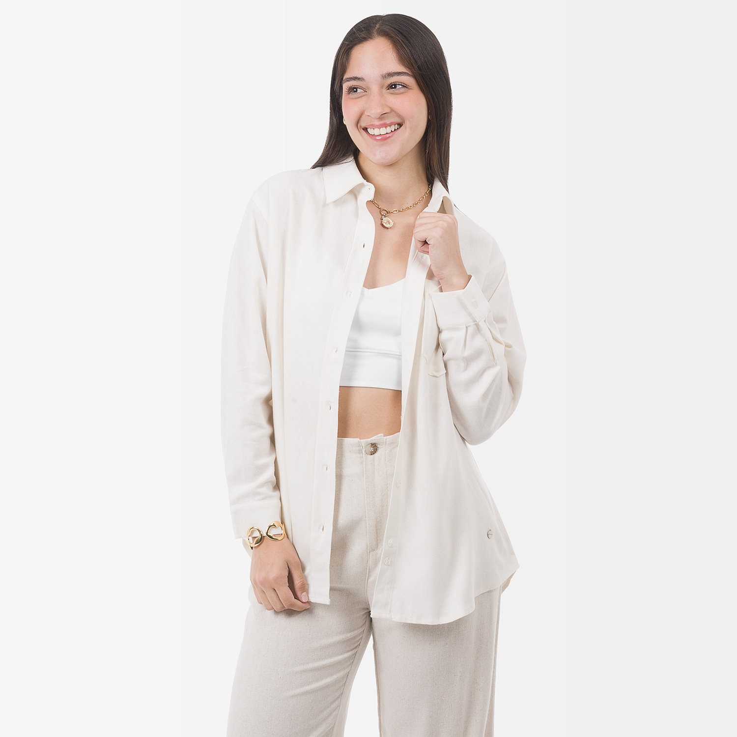 BLUSA LINO MUJER GOCCOS NESS L - 1