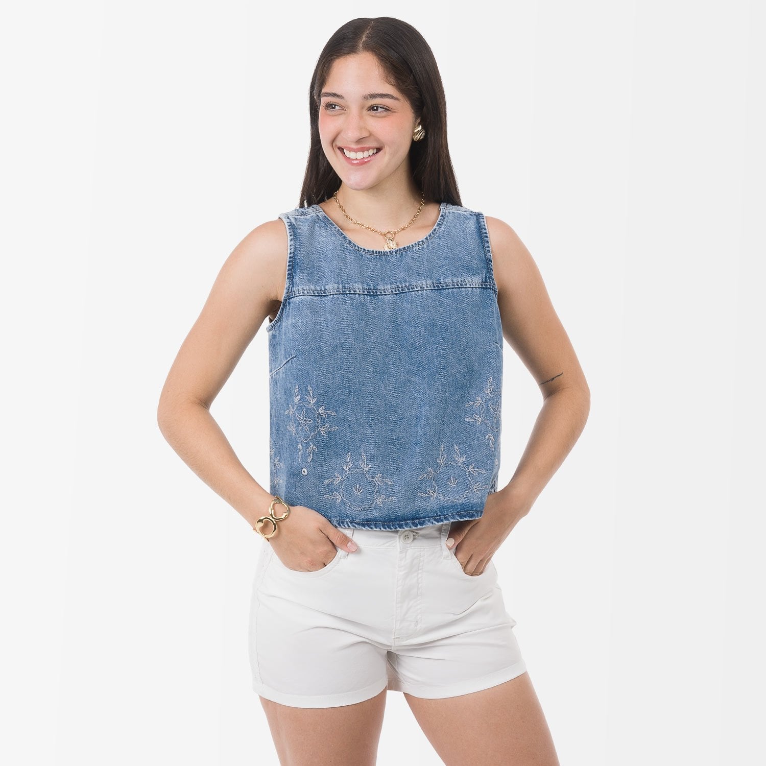 BLUSA DENIM MUJER GOCCOS ONICE - 1