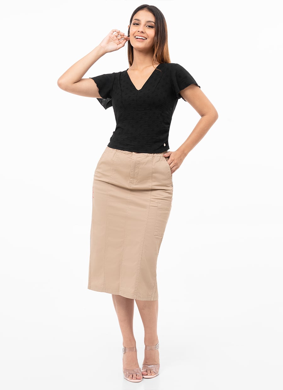 FALDA DRILL STRETCH MUJER GOCCOS IZMENIA - 1
