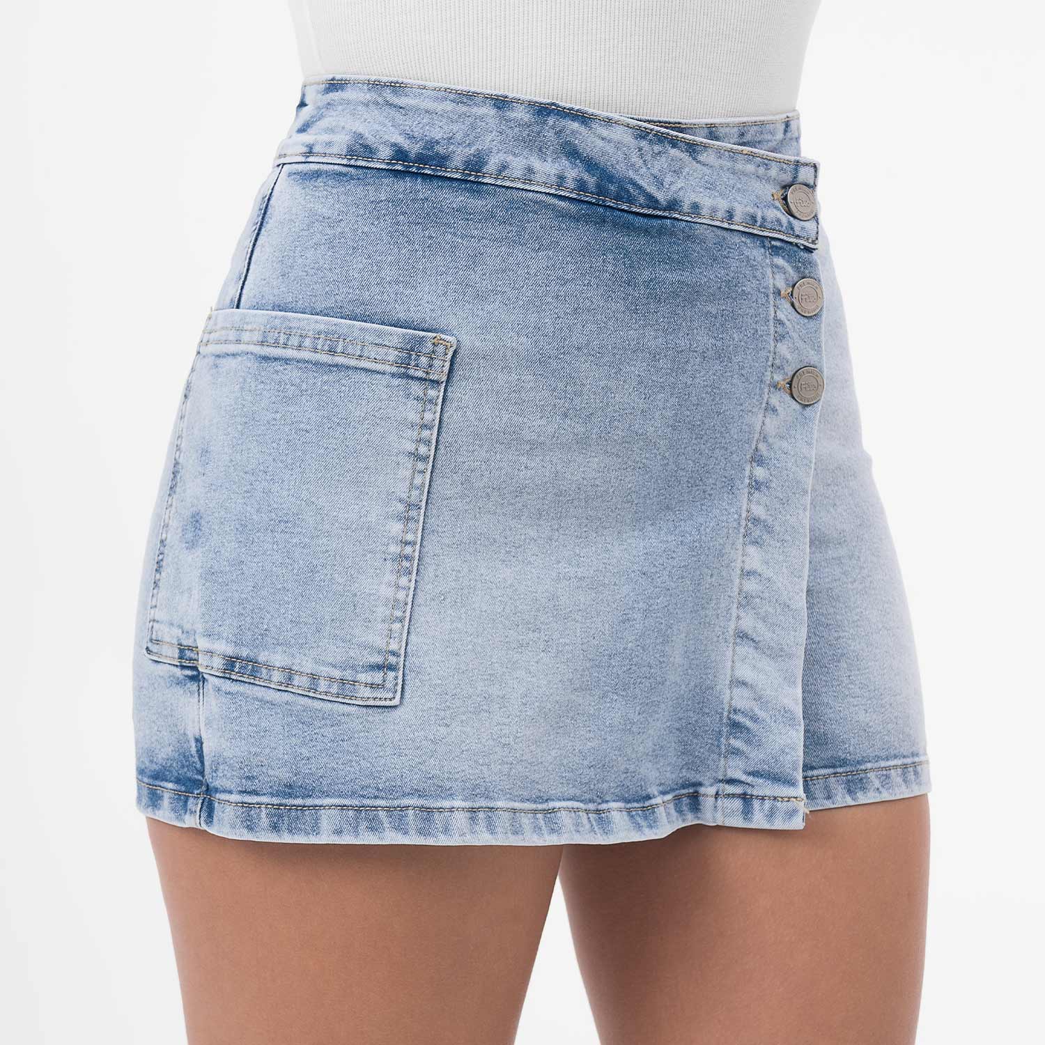 SHORT DENIM STRETCH MUJER FITS ME SANBRY - 3