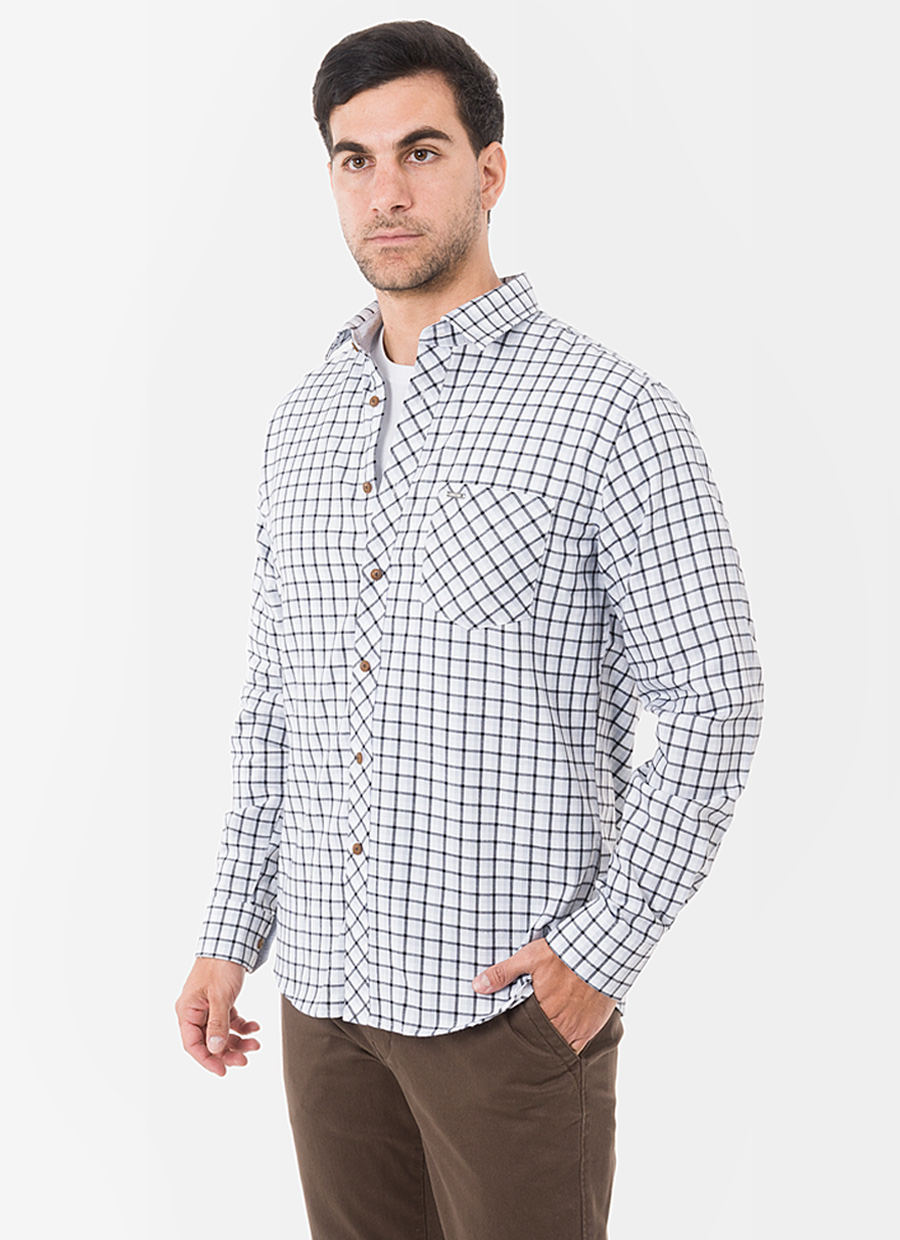 CAMISA CLASICO CUADROS CABALLERO LUIS 0021 ML - 1