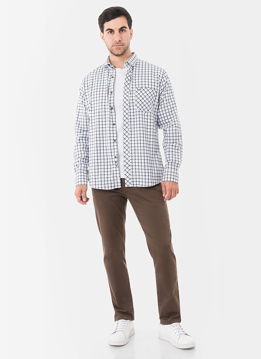 CAMISA CLASICO CUADROS CABALLERO LUIS 0021 ML - 2