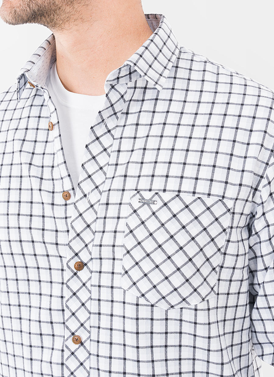 CAMISA CLASICO CUADROS CABALLERO LUIS 0021 ML - 4