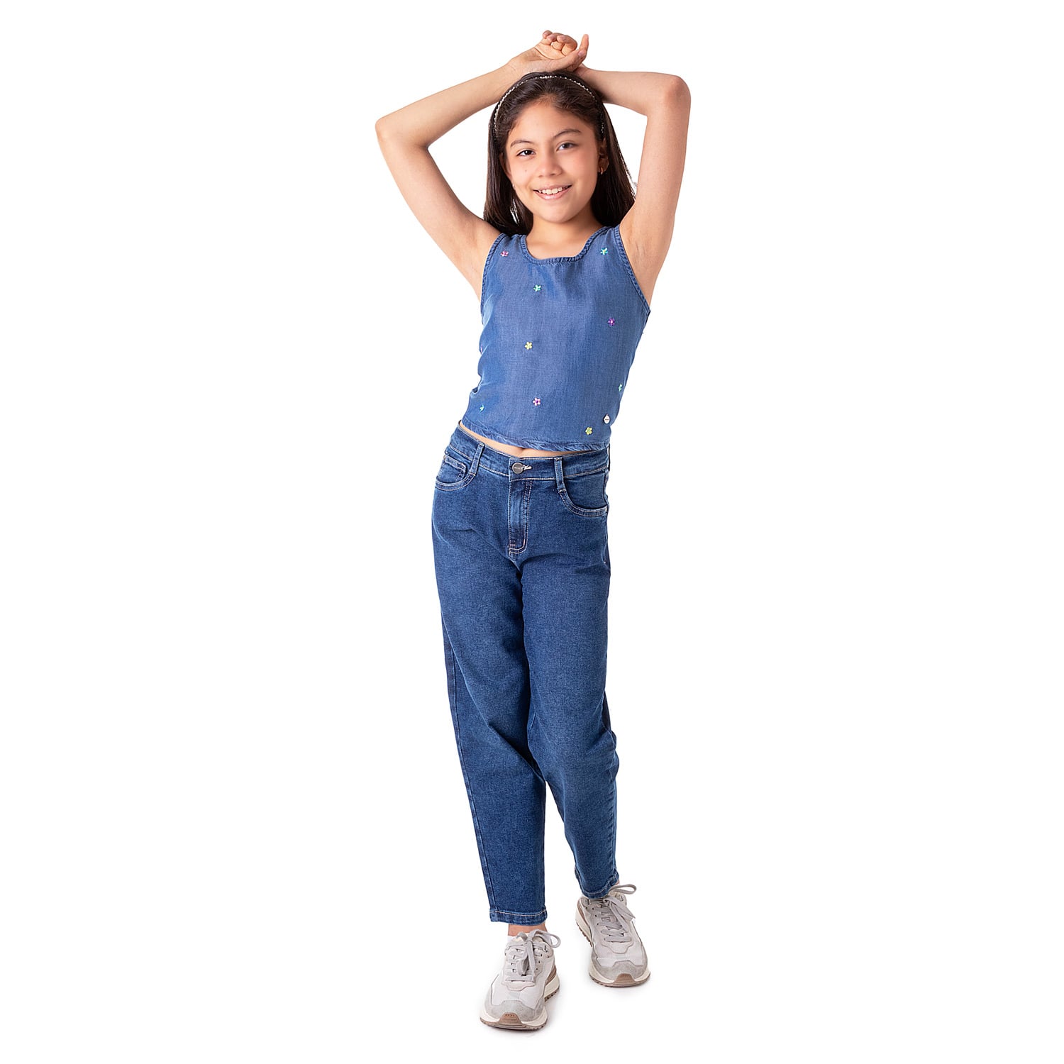 PANTALÓN JEAN DENIM STRETCH NIÑA PIONIER LUPITA - 1