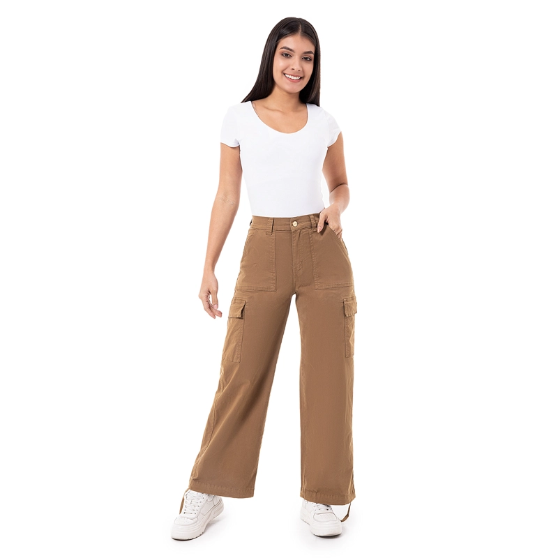 PANTALON CARGO DRILL STRETCH PARA MUJER ZILVE - 1