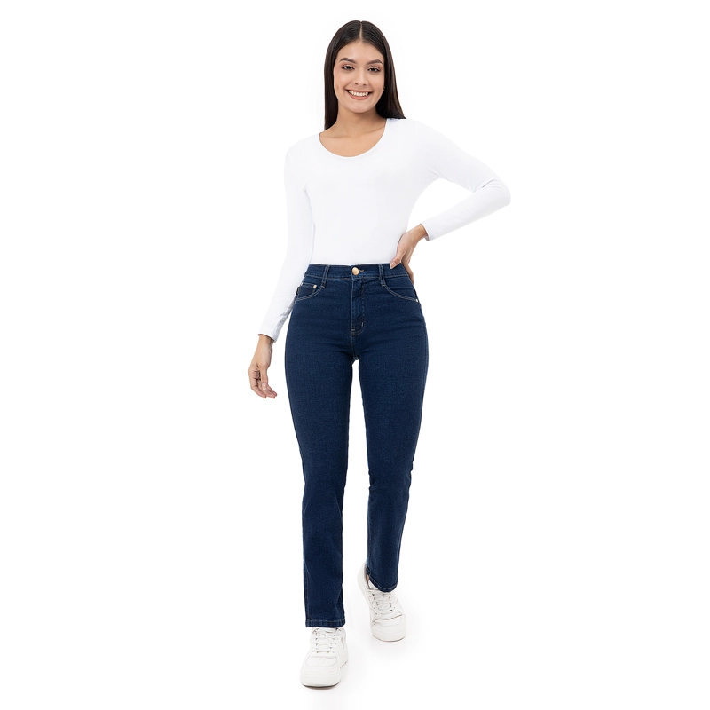 PANTALON CLASICO DENIM STRETCH PARA MUJER DIANA - 1