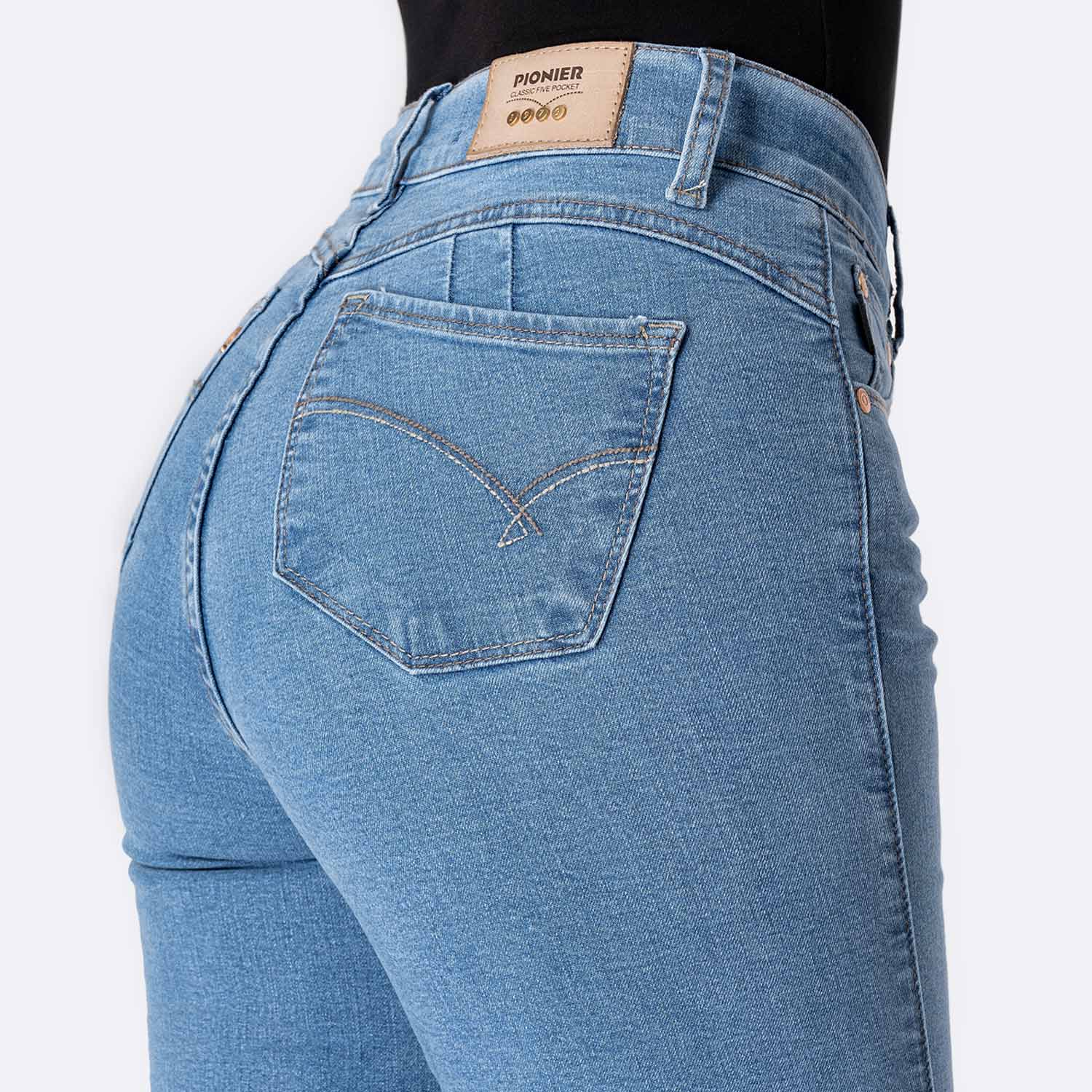 PANTALON CLASICO DENIM STRETCH PARA MUJER DIANA - 1