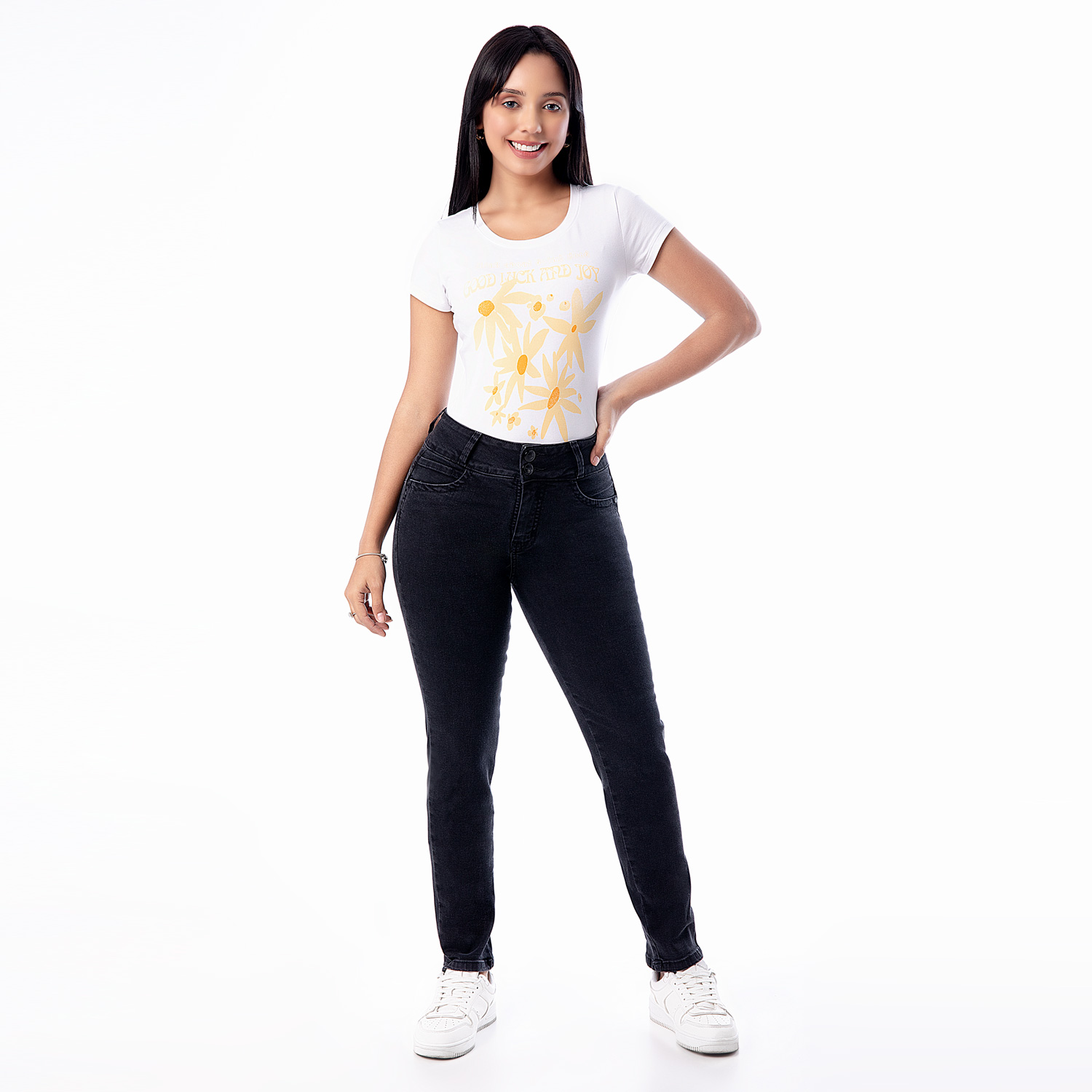 PANTALÓN RECTO MUJER PIONIER LARISSA N CLASICO DENIM STRETCH - 1