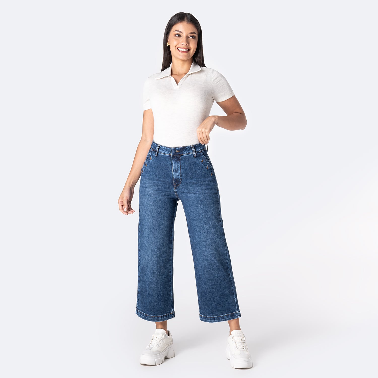PANTALON DENIM STRETCH MUJER BRUNELHA - 2