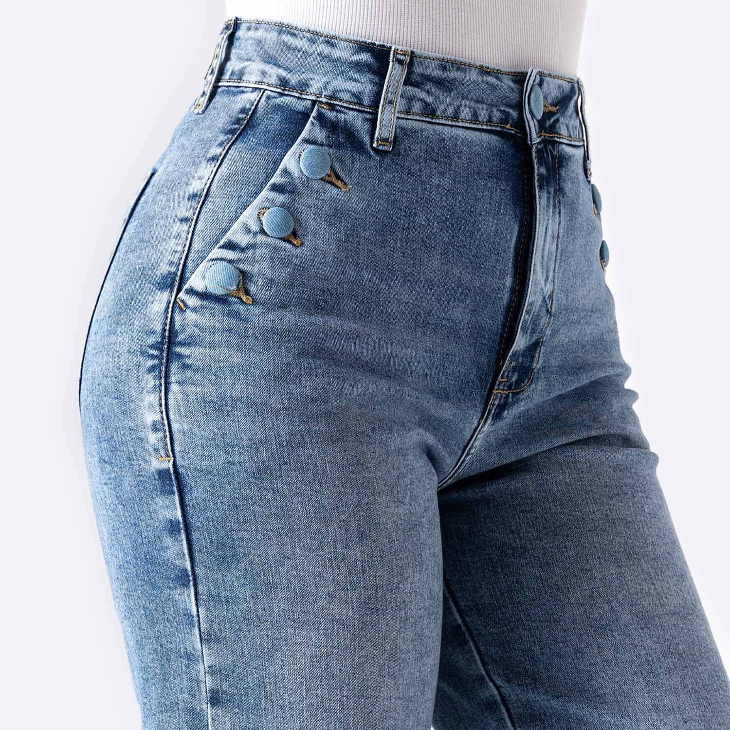 PANTALON DENIM STRETCH MUJER BRUNELHA - 4