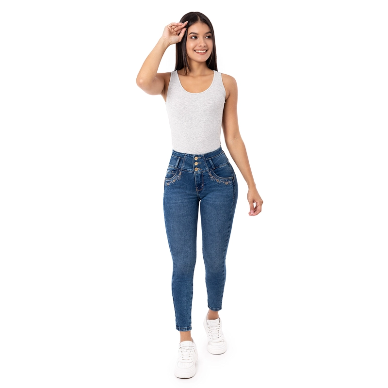 PANTALON MODA DENIM STRETCH PARA MUJER JULIEH - 1