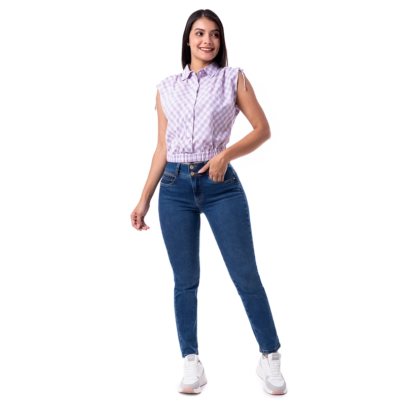 PANTALON MODA DENIM STRETCH PARA MUJER KAROLS - 1
