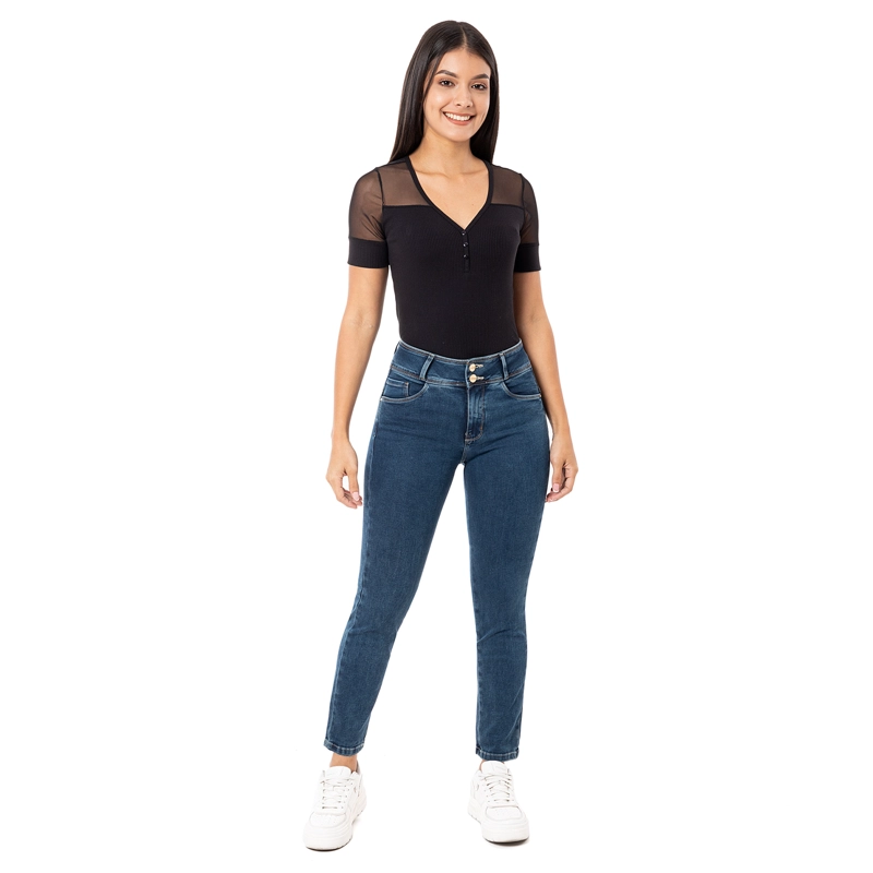 PANTALON MODA DENIM STRETCH PARA MUJER OLIBYA - 1