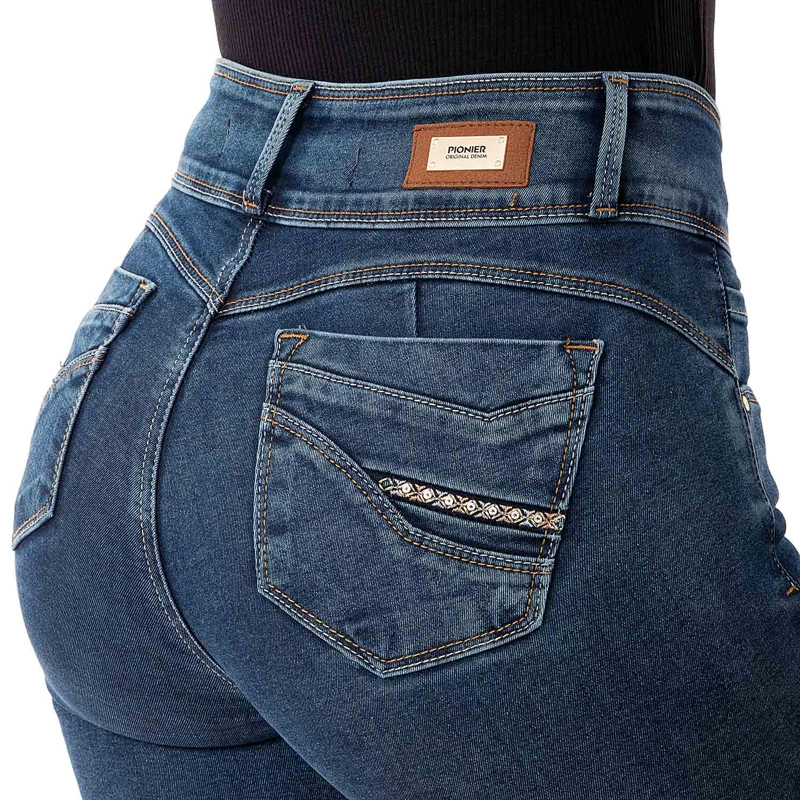 PANTALON MODA DENIM STRETCH PARA MUJER OLIBYA - 6