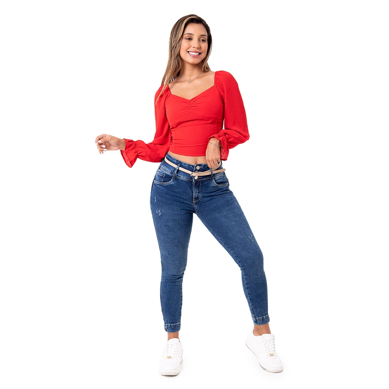 PANTALON MODA DENIM STRETCH PARA MUJER UYEM - 1